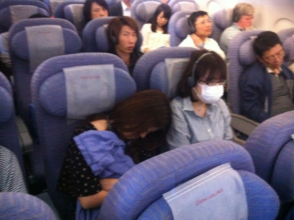 こちらも台湾行きの飛行機で爆睡